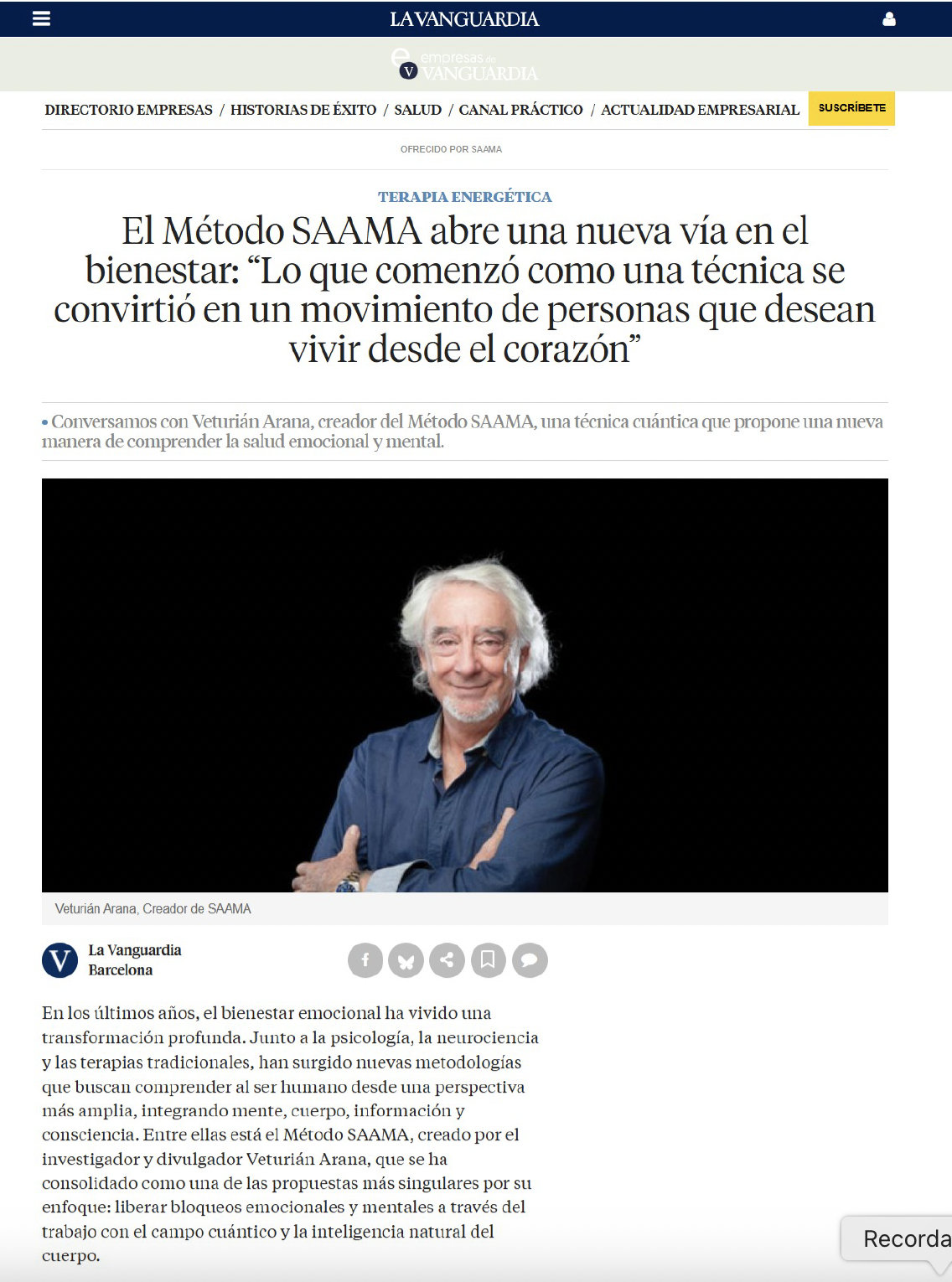 Entrevista en la Vanguardia